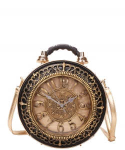 Real Alarm Clock Vintage Women Crossbody Bag 2020 GOLD